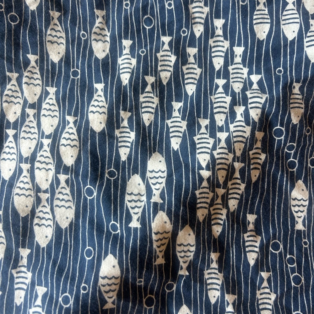 Winter Water Factory fish print crib sheet